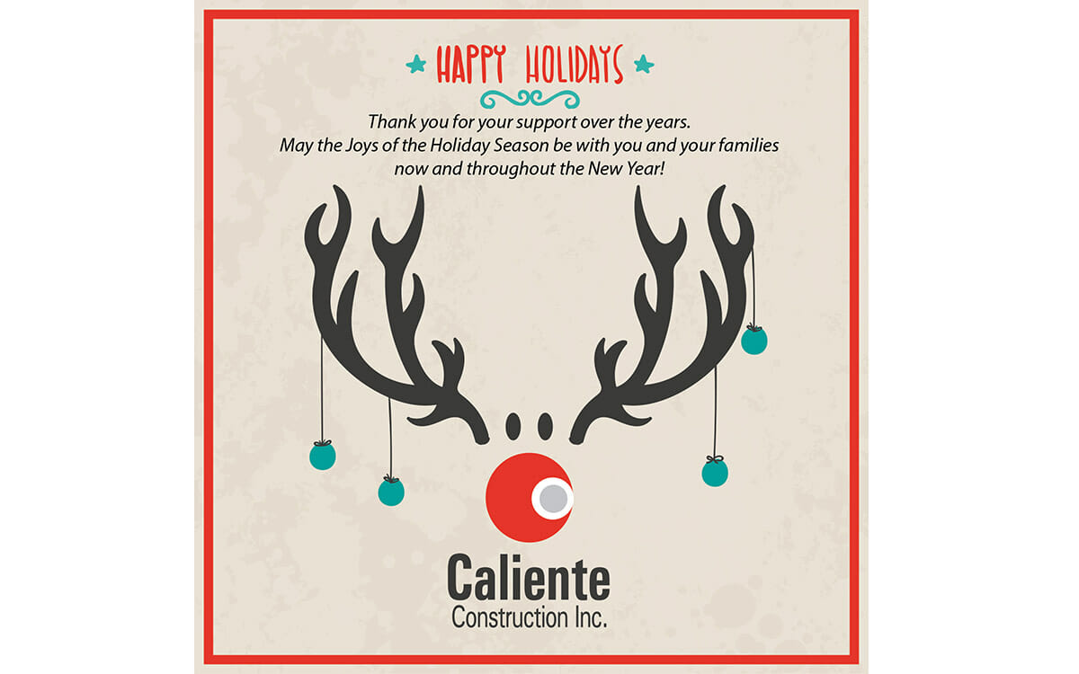 happy holidays from caliente construction